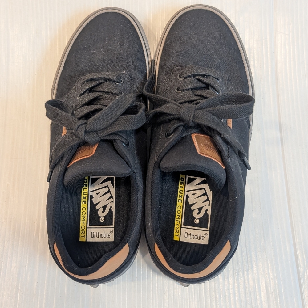 VANS Men's Atwood Deluxe Black Canvas Lowtop Sneakers Skate Shoes Size 8 - Picture 10 of 11